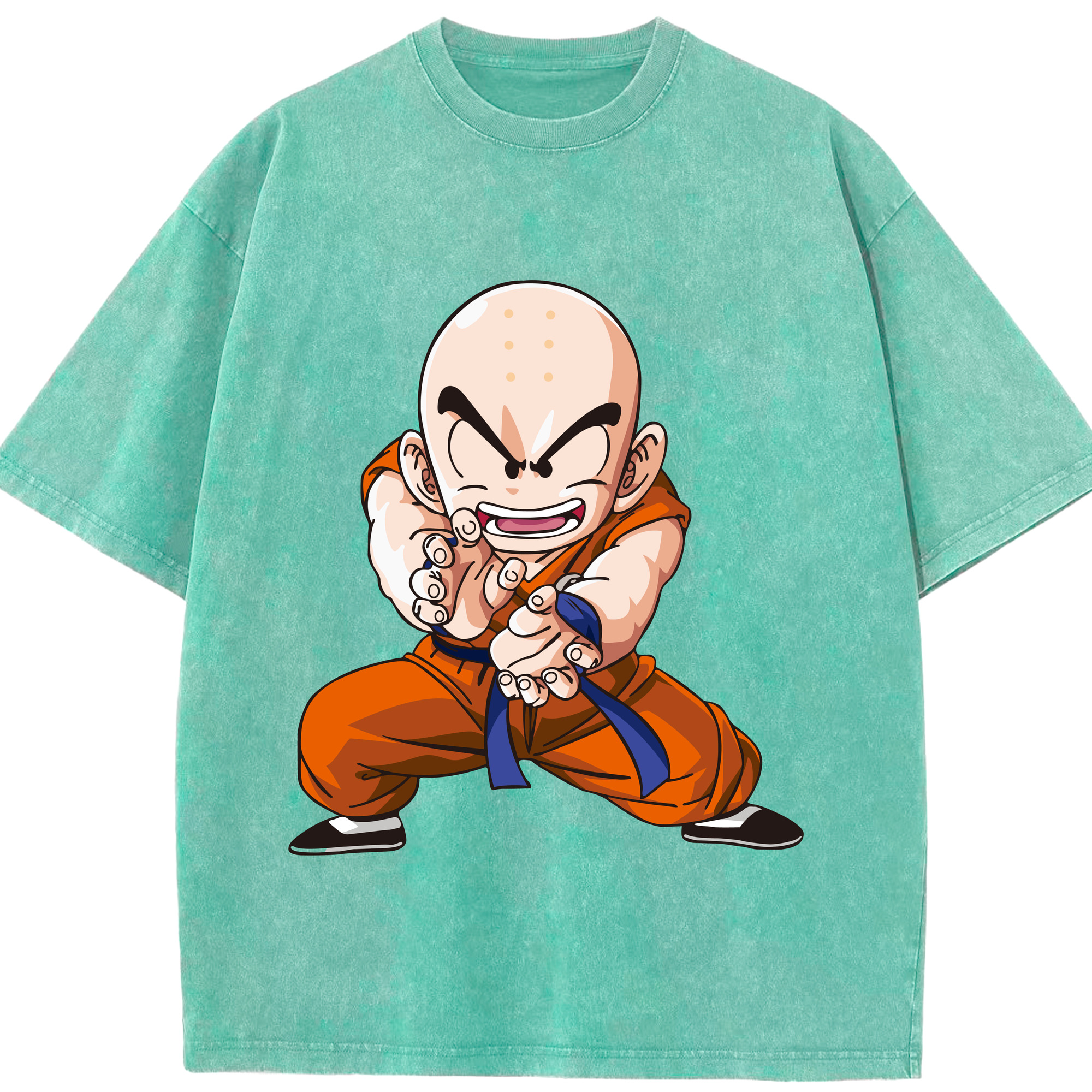 （画像用） ドラゴンボール クリリン DRAGON BALL krillin 綿100% ヴィンテージ風 半袖Tシャツ（フロントプリント）